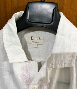 ETA(WESTSIDE) WHITE EMBROIDERED RELAXED FIT SHIRT