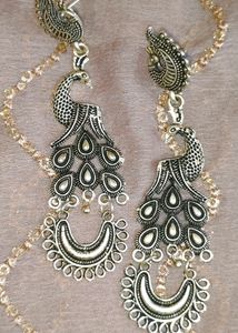 Oxidised Silver Earrings Combo-5(Free Finger Ring)