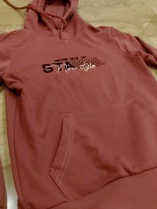 Dusty Rose Graphic Print Hoodie