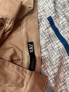 Zara Cargo Pants In Satin Finish