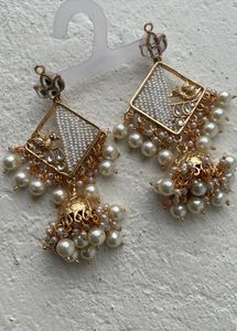 Golden Kundan Earrings