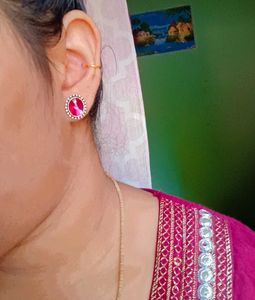 Oval Shaped Oxidised Earrings Studs