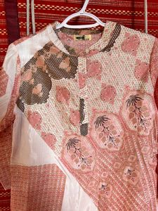 Printed Glitter Beautiful silk Kurta