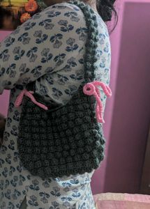 Handmade Crochet Bag with Bow