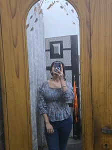 Floral Print Smocked Top