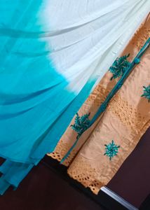 Chikan Embroidery Full Suit Set With Dupatta