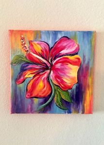 Colourful Hibiscus Painting