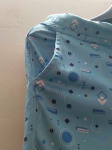 Blue Patterned Shorts S Size