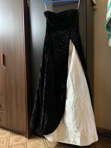 Elegant Black &amp; White Flared Barbie Gown