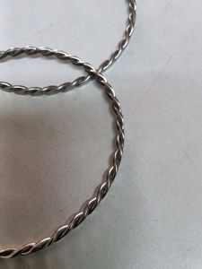 Silver Twisted Bangle Set