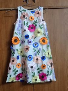 Floral Girls Dress with 3D effect