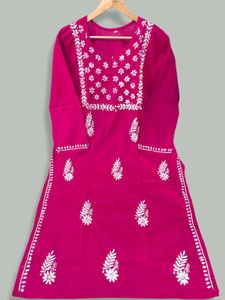 Pink Embroidered Kurti
