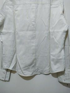 Auburn Hill Yellow Silver Striped Formal Shirt