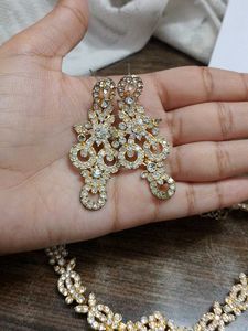 Elegant Rhinestone Necklace &amp; Earring Set
