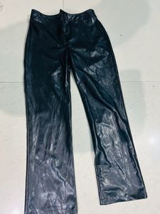 Regular Fit Black Leather Pants🖤