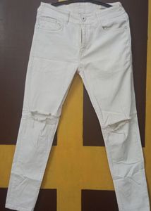 White Scarch Jeans