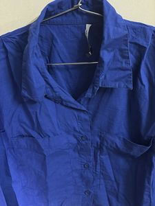 Blue Crop Top Shirt