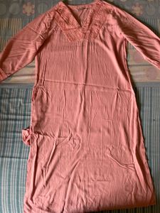 Peach Straight Kurta