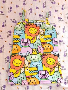 Cartoon Animal Print Baby Girl Dress