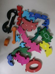 Wooden Train Puzzle Alphabets Numbers