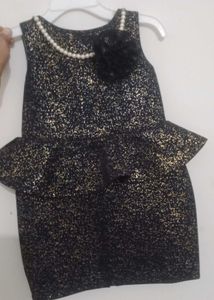 Sparkling Nevy Blue &amp; Gold Party Dress
