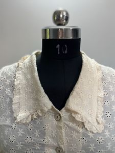 Eyelet Peter Pan Collar Crop Top