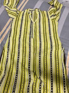 Striped Parrot Green Kurti