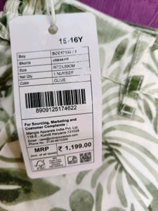 Floral Print Shorts for 15-16years boy