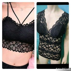 lace bralette with cardigan
