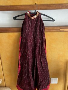Girls' Maroon Ethnic Dress
