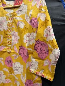 Floral Print Straight Cotton Kurta