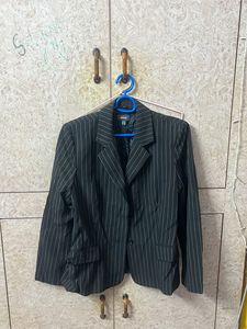 Women’s Black Striped Blazer
