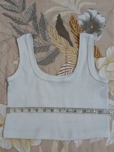 White Ribbed Crop Top