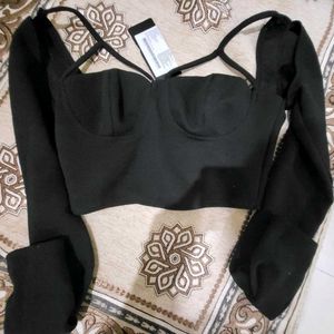 Trendyol Black Mesh Top