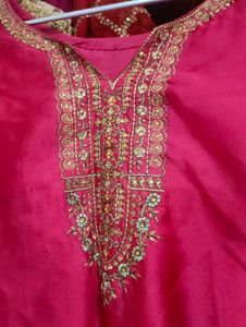 Pink Embroidered Kurta
