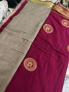 Maroon &amp; Gold Saree