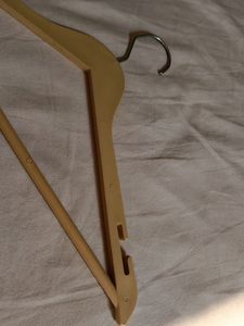 10 wooden look plastic hanger