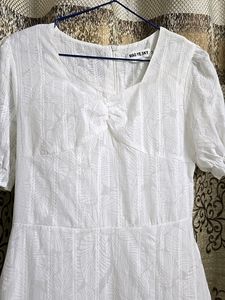 White Floral Printed Dress