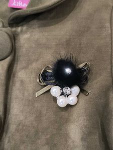 Cute Olive Green Dress &amp; Beret Set.