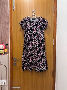 “Fig” Floral Black Dress