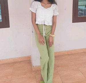 Top And Trouser Set🤍💚