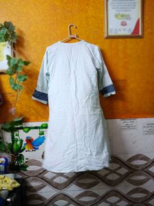Light Blue Striped Yoke Casual Tunic