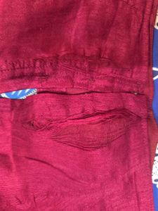 Vintage Orange saree with maroon background