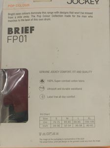 Jockey Men’s Brief – Size XL (100-105 cm Maroon