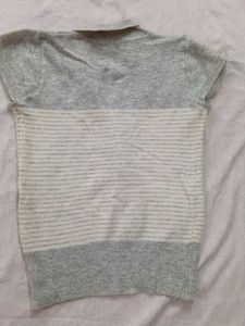 Cute Grey Button-Up Top