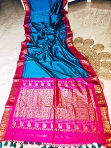 Pure Silk Electric Blue Kanjivaram Saree