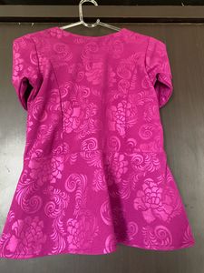Stretchy Cinched Waist Type Purple Top
