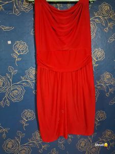 Red Drape Dress