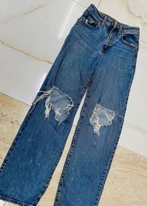 Ripped Wide Leg Jeans