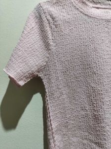 Cute Pink Textured T-Shirt